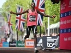 Kenya's Sabastian Sawe breaks the two-hour barrier in marathon in London on Sunday. (AFP)