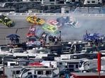 Talladega NASCAR crash involved at least 26 cars and Bubba Wallace reacted to the incident. Talladega NASCAR crash involved at least 26 cars and Bubba Wallace reacted to the incident.