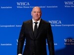 Dana White poses for photographers at the annual White House Correspondents' Association Dinner, Saturday, April 25, 2026, in Washington. (AP Photo/Jose Luis Magana)