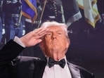 U.S. President Donald Trump salutes during the annual White House Correspondents' Association dinner in Washington, D.C., U.S., April 25, 2026. REUTERS/Jonathan Ernst     TPX IMAGES OF THE DAY