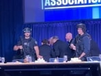 U.S. President Donald Trump is escorted out as a shooter opens fire during the annual White House Correspondents' Association dinner in Washington, D.C., U.S., April 25, 2026, in this screen capture from video. REUTERS/Bo Erickson(REUTERS)