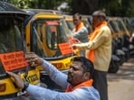 iiMumbai, India - April 26, 2026: MNS workers distribute Marathi stickers to rickshaw drivers, to speak marathi at Kamraj Nagar bus stop, Ghatkopar east in Mumbai, India, on Sunday, April 26, 2026. (Photo by Satish Bate/ Hindustan Times) (Hindustan Times) iiMumbai, India - April 26, 2026: MNS workers distribute Marathi stickers to rickshaw drivers, to speak marathi at Kamraj Nagar bus stop, Ghatkopar east in Mumbai, India, on Sunday, April 26, 2026. (Photo by Satish Bate/ Hindustan Times) (Hindustan Times)