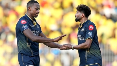 For GT, Kagiso Rabada took a three-wicket haul. (ANI Picture Service) For GT, Kagiso Rabada took a three-wicket haul. (ANI Picture Service)