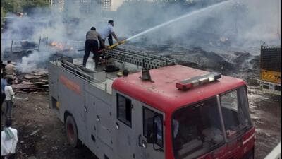 Fires broke out across warehouse, slum and bus within hours; officials cite wind, combustibles and engine fault as likely triggers. (HT) Fires broke out across warehouse, slum and bus within hours; officials cite wind, combustibles and engine fault as likely triggers. (HT)