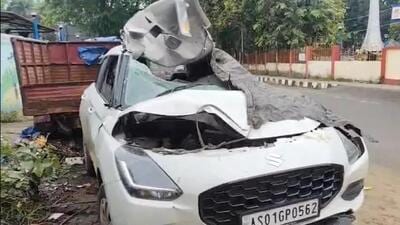 Three women returning from a Bihu event were killed in Guwahati when a speeding truck collided head-on with their car in Mathgharia.