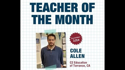 Cole Allen, a teacher at C2 education, from Torrance, California, named the ‘Teacher of the Month.’ (X\@allenanalysis) Cole Allen, a teacher at C2 education, from Torrance, California, named the ‘Teacher of the Month.’ (X\@allenanalysis)