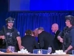 Washington, D.C. [USA], Apr 26 (ANI): US President Donald Trump and First Lady Melania Trump rushed out of the White House Correspondents' Dinner after shots were reportedly fired at the event, in Washington, D.C., on Saturday. (Reuters/ANI Video Grab)