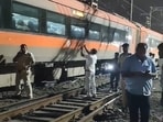 As per preliminary information, one wheel assembly of coach C-15 slipped off the tracks at a diamond crossing inside the station yard. (HT)