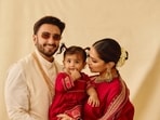 Deepika Padukone and Ranveer Singh with daughter Dua