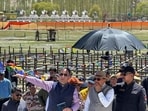 Ladakh Lieutenant Governor Vinai Kumar Saxena taking stock of arrangements for the Sacred Exposition of Holy Buddha Relics that will be held in Leh from May 1 to 14. (ANI Photo)
