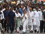 Chief Minister and TMC chairperson Mamata Banerjee leads a padayatra (rally) from Jadavpur to Gopal Nagar on the last day of campaign ahead of second and final phase of assembly elections, in Kolkata on Monday, April 27, 2026. 