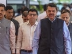 Mumbai, India - July 18, 2023: Deputy Chief Minister of Maharashtra Devendra Fadnavis step in on the Second day of the monsoon session at Vidhan Bhavan in Mumbai, India, on Tuesday, July 18, 2023. (Photo by Satish Bate/ Hindustan Times) (Hindustan Times) Mumbai, India - July 18, 2023: Deputy Chief Minister of Maharashtra Devendra Fadnavis step in on the Second day of the monsoon session at Vidhan Bhavan in Mumbai, India, on Tuesday, July 18, 2023. (Photo by Satish Bate/ Hindustan Times) (Hindustan Times)