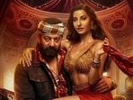 Sanjay Dutt and Nora Fatehi in a still from Sarke Chunar Teri Sarke from KD. Sanjay Dutt and Nora Fatehi in a still from Sarke Chunar Teri Sarke from KD.