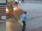 The confrontation reportedly began when the delivery agent arrived at the society for a delivery and parked his bike at the entrance. 