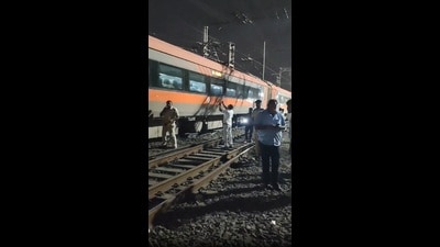 As per preliminary information, one wheel assembly of coach C-15 slipped off the tracks at a diamond crossing inside the station yard. (HT) As per preliminary information, one wheel assembly of coach C-15 slipped off the tracks at a diamond crossing inside the station yard. (HT)