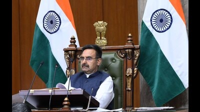 Chief minister Nayab Singh Saini, who moved the bill in the House, said that it will make the promotion process of Group D (fourth-class) employees simpler, faster and more transparent. (Keshav Singh/HT)