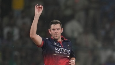 Josh Hazlewood joined the party and soon DC were left reeling at 13/6. (AP) Josh Hazlewood joined the party and soon DC were left reeling at 13/6. (AP)