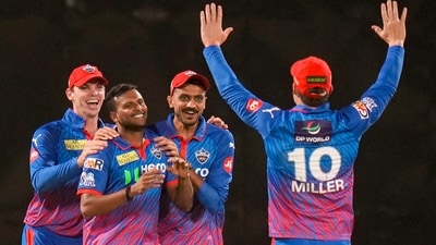 DC picked up the wicket of Jacob Bethell in the chase. (PTI) DC picked up the wicket of Jacob Bethell in the chase. (PTI)