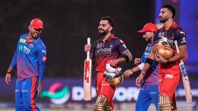 Virat Kohli and Devdutt Padikkal ensured that RCB got home without any further loss with 81 balls remaining in the game. (PTI) Virat Kohli and Devdutt Padikkal ensured that RCB got home without any further loss with 81 balls remaining in the game. (PTI)