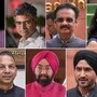 క్లాక్ వైజ్: రాఘవ్ చడ్డా, సందీప్ పాఠక్, అశోక్ మిట్టల్, స్వాతి మలివాల్, హర్బజన్ సింగ్, విక్రమ్‌జిత్ సింగ్, రాజిందర్ గుప్తా