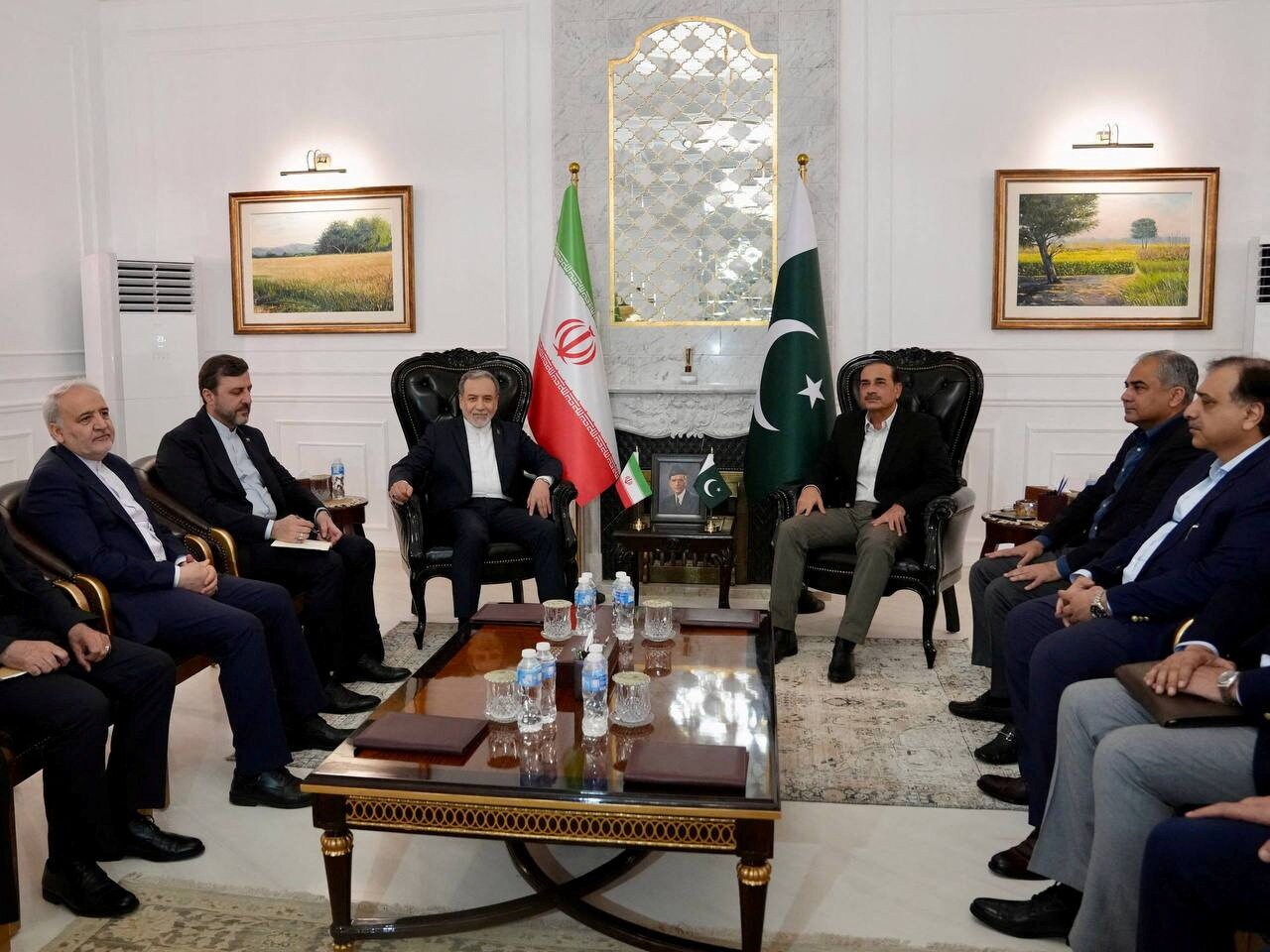 Iranian Foreign Minister Abbas Araghchi with Pakistan’s Army Chief, Field Marshal Asim Munir, (via REUTERS)