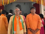 Swapan Dasgupta during a political campaign at Bolpur ( West Bengal)