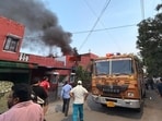 A fire incident was also reported at a government building in Panchkula’s Sector 11 on Monday. (SANT ARORA/HT) A fire incident was also reported at a government building in Panchkula’s Sector 11 on Monday. (SANT ARORA/HT)