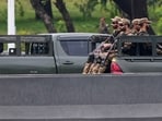 Pakistan Army troop escort a convey believed to be carrying U.S. Vice President JD Vance upon his arrival for talks with Iranian officials in Islamabad, Pakistan, Saturday, April 11, 2026. 