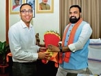 Jai Singh with Bihar CM Samrat Choudhary. (HT Photo)