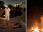 Snippets from the viral video of the Mumbai man.