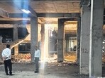 Sandeep Singh, chief estate manager at YG Estates, the third-party firm handling maintenance, said garbage was not being routinely dumped in the basement. He attributed the issue to unfinished portions of the project. (HT Photos)