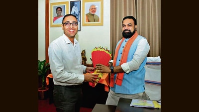 Jai Singh with Bihar CM Samrat Choudhary. (HT Photo) Jai Singh with Bihar CM Samrat Choudhary. (HT Photo)