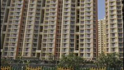 Noida, India - June 10, 2015: Housing societies and apartments along Noida-Greater Noida expressway, in Noida, India, on Wednesday, June 10, 2015. (Photo by Burhaan Kinu / Hindustan Times)