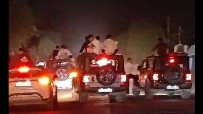 Police traced accused via vehicle numbers; seven more, including groom and father, absconding; vehicles seized as case property, videos removed from social media. (HT) Police traced accused via vehicle numbers; seven more, including groom and father, absconding; vehicles seized as case property, videos removed from social media. (HT)