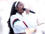 Coco Jones performs "Lift Every Voice and Sing" before Super Bowl LX game between the Seattle Seahawks and the New England Patriots at Levi's Stadium&nbsp;