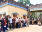 Voters queue up as they wait to cast their votes at a polling station in the 177 Uluberia Uttar Assembly constituency for the second phase of the West Bengal Assembly elections 2026, in Howrah on Wednesday. Voters queue up as they wait to cast their votes at a polling station in the 177 Uluberia Uttar Assembly constituency for the second phase of the West Bengal Assembly elections 2026, in Howrah on Wednesday.