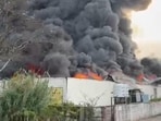 Officials said that the exact cause of the fire is yet to be ascertained, though a short circuit is suspected. (HT Photo)