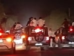 Police traced accused via vehicle numbers; seven more, including groom and father, absconding; vehicles seized as case property, videos removed from social media. (HT)
