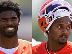 Shedeur Sanders (L) and Deshaun Watson. Shedeur Sanders (L) and Deshaun Watson.