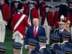 President Trump during Tuesday’s arrival ceremony for King Charles III on the South Lawn of the White House.