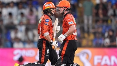Travis Head finally arrived in IPL 2026 as he smashed a 30-ball 76 and forged a 129-run opening stand with Abhishek Sharma, which laid the platform for Sunrisers' chase of 244. (PTI) Travis Head finally arrived in IPL 2026 as he smashed a 30-ball 76 and forged a 129-run opening stand with Abhishek Sharma, which laid the platform for Sunrisers' chase of 244. (PTI)