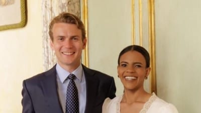 Candace Owens seen with husband George Farmer. (X/@RealCandaceO) Candace Owens seen with husband George Farmer. (X/@RealCandaceO)