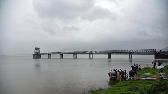 Navi Mumbai, India - Aug. 9, 2019: NMMC's Morbe Dam in Navi Mumbai, India, on Friday, August 9, 2019. (Photo by Bachchan Kumar/ HT PHOTO) (HT PHOTO)