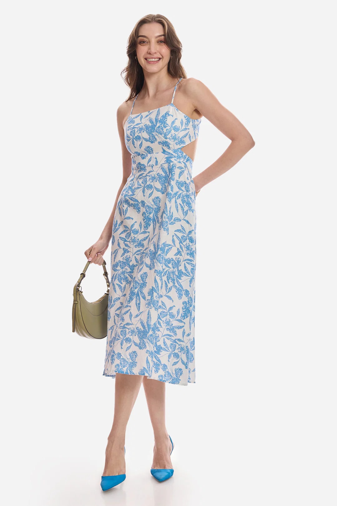 Printed back cut-out midi dress (Virgio) Printed back cut-out midi dress (Virgio)