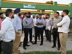 ADC Amit Bamby, SDM Jasleen Bhullar, joint commissioners Vineet Kumar and Amanpreet Singh were among those during the meeting. (HT Photo) ADC Amit Bamby, SDM Jasleen Bhullar, joint commissioners Vineet Kumar and Amanpreet Singh were among those during the meeting. (HT Photo)