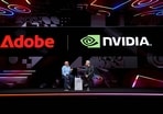 Shantanu Narayen and Jensen Huang in a fireside chat at Adobe Summit 2026.
