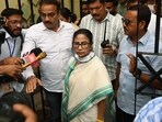 Mamata Banerjee arrived at the Sakhawat Memorial School in South Kolkata, the counting centre for the Bhabanipur assembly segment