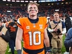 Denver Broncos quarterback Bo Nix (10) leaves the field after an NFL football game against the Jacksonville Jaguars Denver Broncos quarterback Bo Nix (10) leaves the field after an NFL football game against the Jacksonville Jaguars