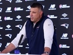 New England Patriots head coach Mike Vrabel speaks during an NFL football press conference