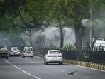 The water consumption by a mist sprayer is around one litre per minute. These systems are operated as per CAQM guidelines in three shifts of three hours each. (RAJ K RAJ /HT PHOTO)